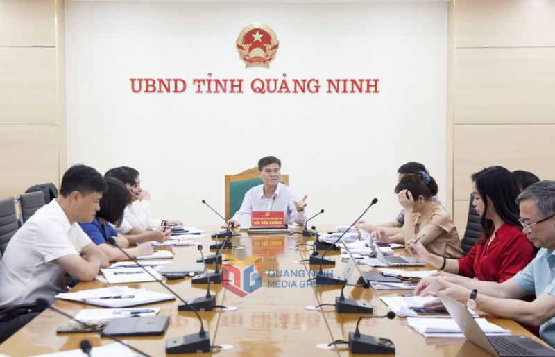 Đồng chí Bùi Văn Khắng, Phó Chủ tịch UBND tỉnh, chủ trì cuộc họp.