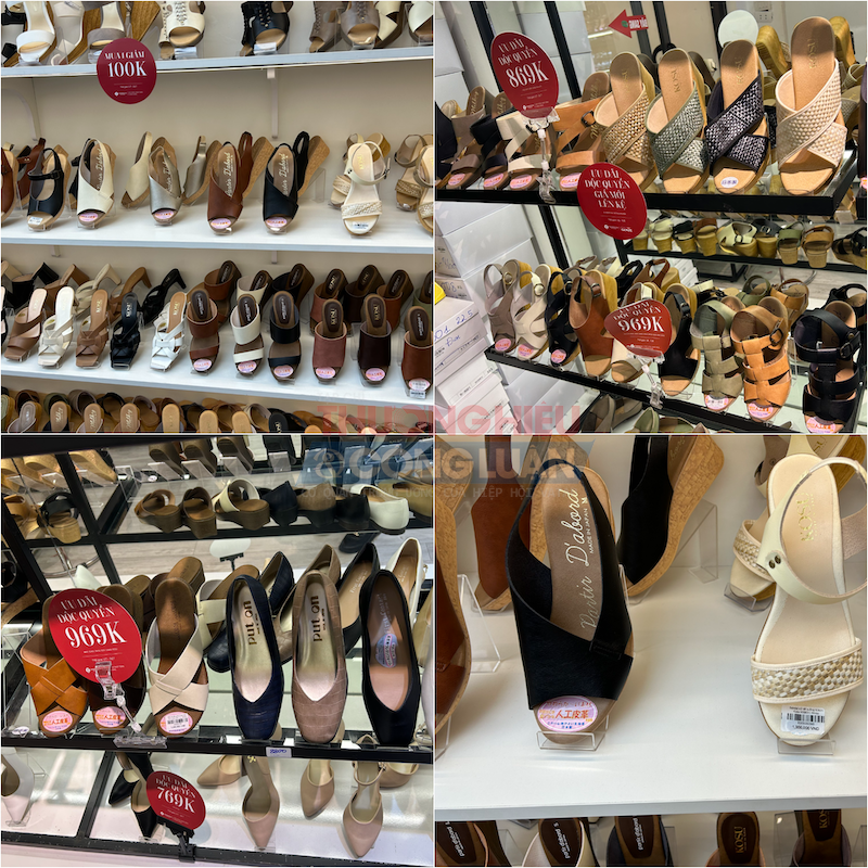Nhiều mặt hàng giày dép nhập khẩu thiếu tag, nhãn phụ được bày bán cùng chương trình giảm giá