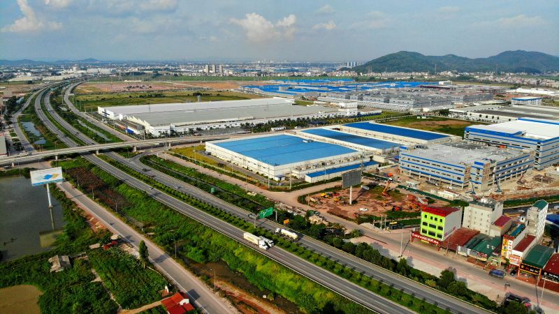 Khu Công nghiệp Quang Châu, huyện Việt Yên thu hút nhiều doanh nghiệp đầu tư.