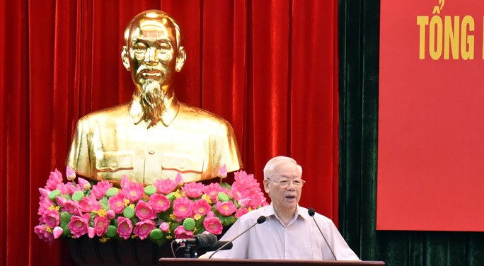 Tổng Bí thư Nguyễn Phú Trọng phát biểu chỉ đạo tại buổi làm việc