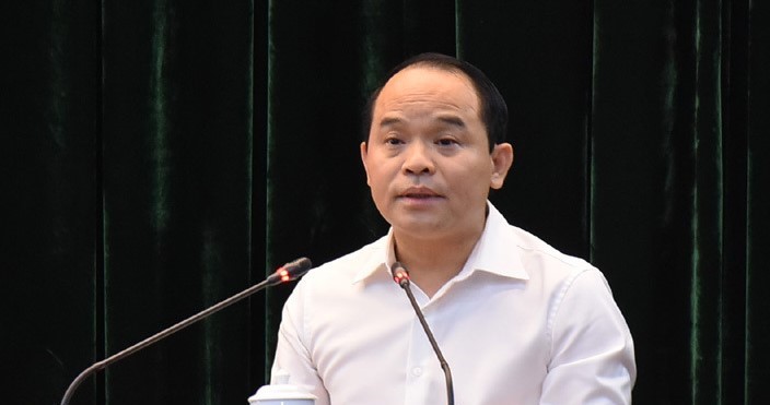 Bí thư Tỉnh ủy Lạng Sơn Nguyễn Quốc Đoàn phát biểu tại buổi làm việc
