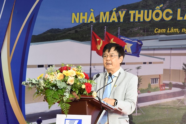 Ông Lê Tiến Anh, Bí thư Đảng ủy, Chủ tịch HĐTV Tổng công ty Khánh Việt (Khatoco) phát biểu
