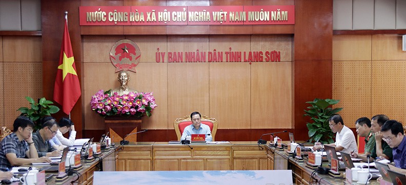 Phó Bí thư Tỉnh ủy, Chủ tịch UBND tỉnh Lạng Sơn tham dự phiên họp tại điểm cầu tỉnh Lạng Sơn