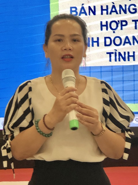 Thạc sĩ Trần Thị Hoài Nam giới thiệu về nội dung chương trình Lớp tập huấn.