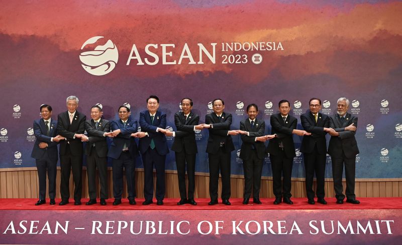 Thủ tướng Phạm Minh Chính và Trưởng đoàn các nước tham dự Hội nghị Cấp cao ASEAN- Nhật Bản lần thứ 26.