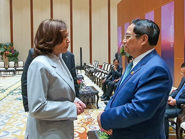 Hai nhà lãnh đạo hài lòng về những bước phát triển mạnh mẽ của quan hệ Đối tác toàn diện Việt Nam-Hoa Kỳ - Ảnh: VGP/Nhật Bắc