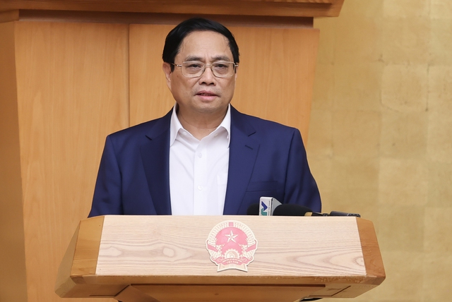 Thủ tướng Phạm Minh Chính phát biểu khai mạc phiên họp Chính phủ thường kỳ tháng 8/2023 - Ảnh: VGP/Nhật Bắc