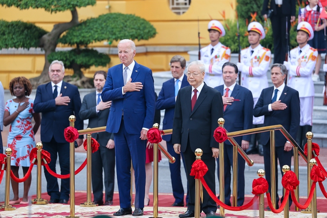 Tổng Bí thư Nguyễn Phú Trọng chủ trì Lễ đón Tổng thống Hoa Kỳ Joe Biden