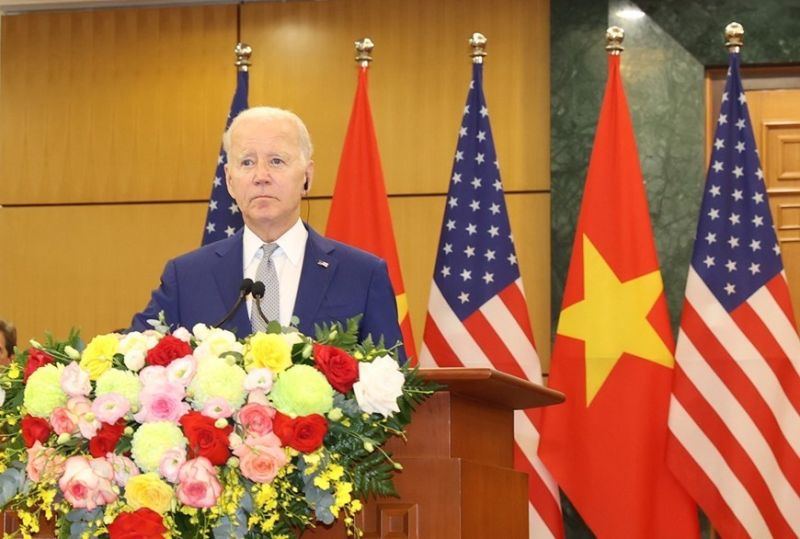 Tổng thống Hoa Kỳ Joe Biden phát biểu tại cuộc họp báo chung