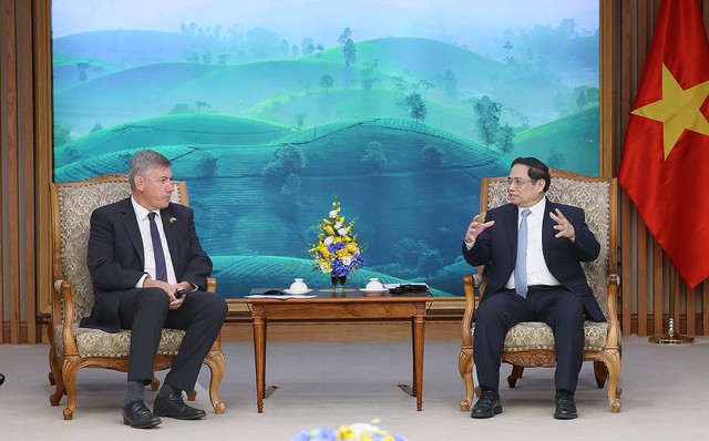 Thủ tướng Chính phủ Phạm Minh Chính khẳng định Việt Nam luôn coi trọng và chủ trương tăng cường hợp tác toàn diện với Bỉ - Ảnh: VGP/Nhật Bắc