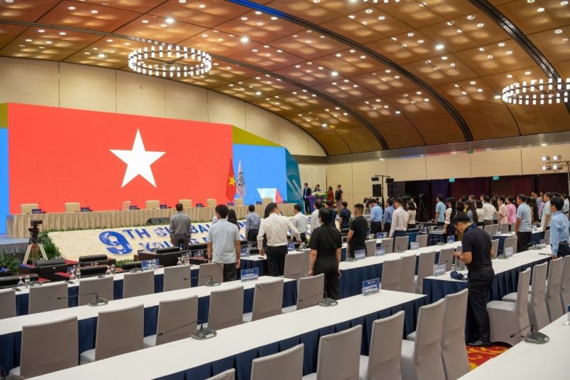 Trung tâm Hội nghị Quốc gia - nơi diễn ra lễ khai mạc Hội nghị Nghị sĩ trẻ toàn cầu lần thứ 9