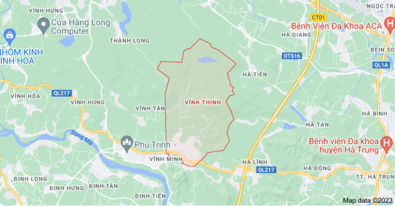 Vị trí xã Vĩnh Thịnh, huyện Vĩnh Lộc, tỉnh Thanh Hóa.