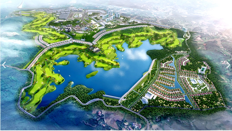Phối cảnh Tổ hợp sân golf, khu du lịch sinh thái, khu nhà ở sinh thái, biệt thự nghỉ dưỡng tại xã Thành Công, thành phố Phổ Yên.