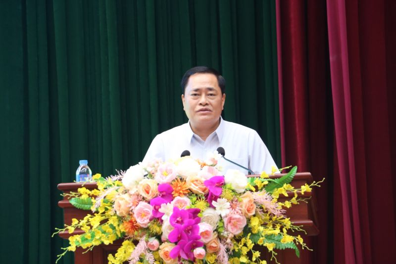 Phó Bí thư Tỉnh ủy, Chủ tịch UBND tỉnh Lạng Sơn Hồ Tiến Thiệu phát biểu kết luận tại buổi đối thoại