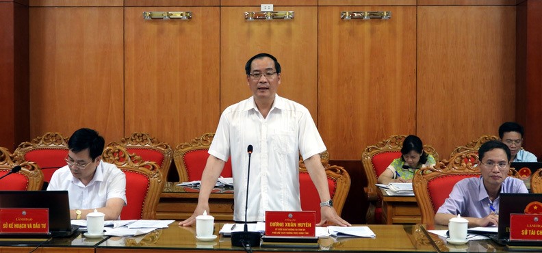 Phó Chủ tịch Thường trực UBND tỉnh Lạng Sơn Dương Xuân Huyên phát biểu tại buổi giám sát