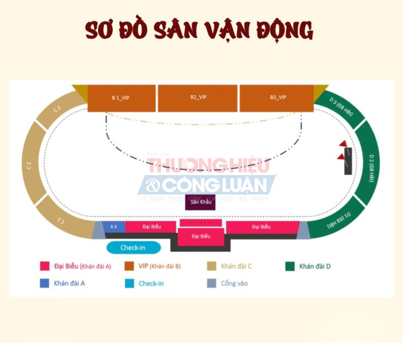 Hình ảnh sơ đồ hướng dẫn du khách về các khán đài của sân vận động quận Đồ Sơn