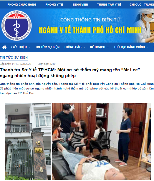 Sở Y tế TP. Hồ Chí Minh thông tin về vụ việc