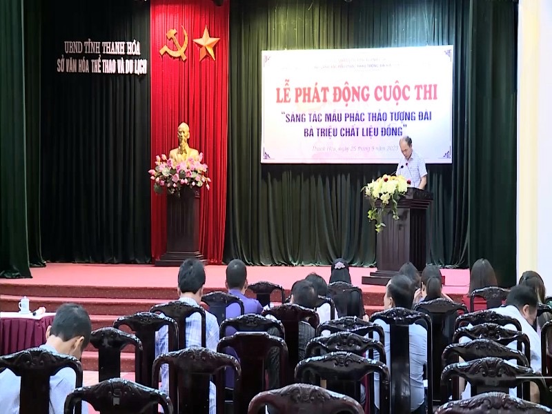 Toàn cảnh lễ phát động cuộc thi sáng tác mẫu phác thảo tượng đài Bà Triệu chất liệu đồng