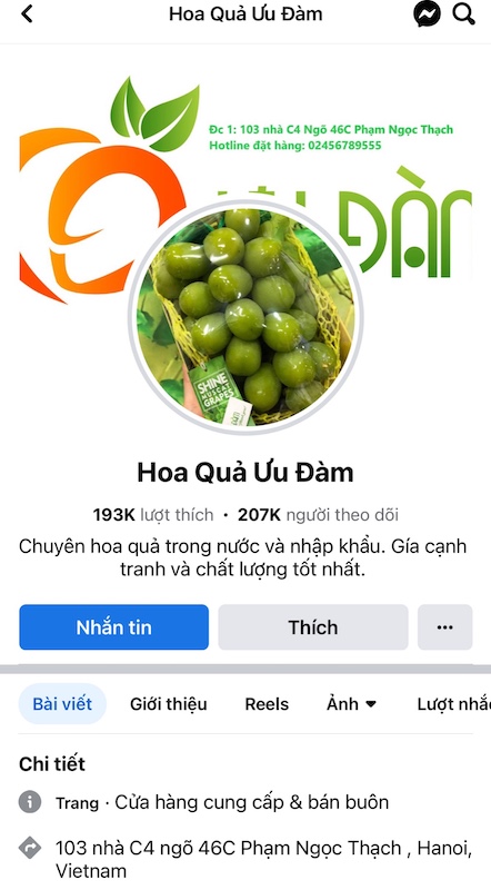 Hoa quả Ưu Đàm có nhiều sản phẩm không rõ nguồn gốc, không nhãn phụ Tiếng Việt