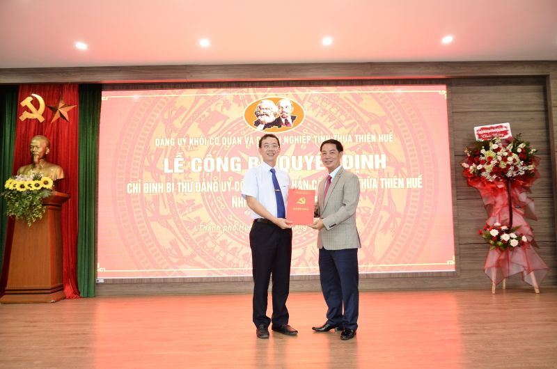 Đảng ủy Khối cơ quan và DN tỉnh Thừa Thiên Huế công bố chỉ định Bí thư Công ty HueWACO