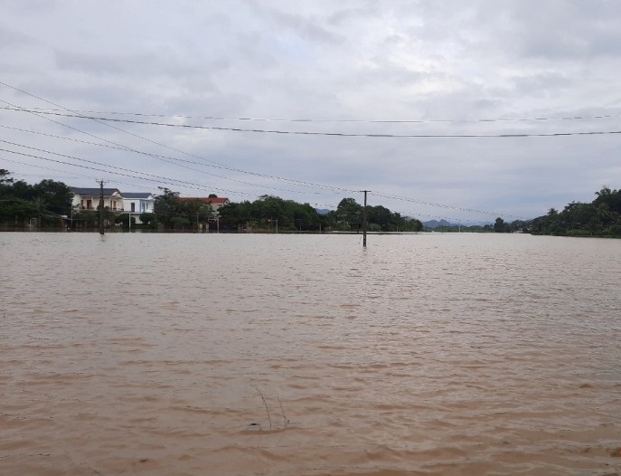 thị trấn Kim Tân, nước lũ dâng cao