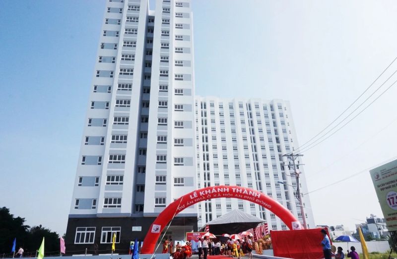 Chung cư nhà ở xã hội An Phú Đông, quận 12 được bàn giao từ năm 2018 do Công ty CP Địa ốc Sài Gòn làm chủ đầu tư có 308 căn hộ NOXH(Ảnh: Saigonres Group).