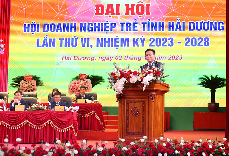 UBND tỉnh Hải Dương Triệu Thế Hùng phát biểu tại Đại hội