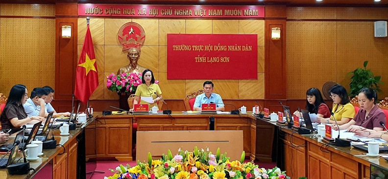 Chủ tịch HĐND tỉnh Lạng Sơn Đoàn Thị Hậu phát biểu kết luận tại phiên họp