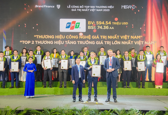 FPT nhận chứng nhận Thương hiệu công nghệ giá trị nhất Việt Nam.