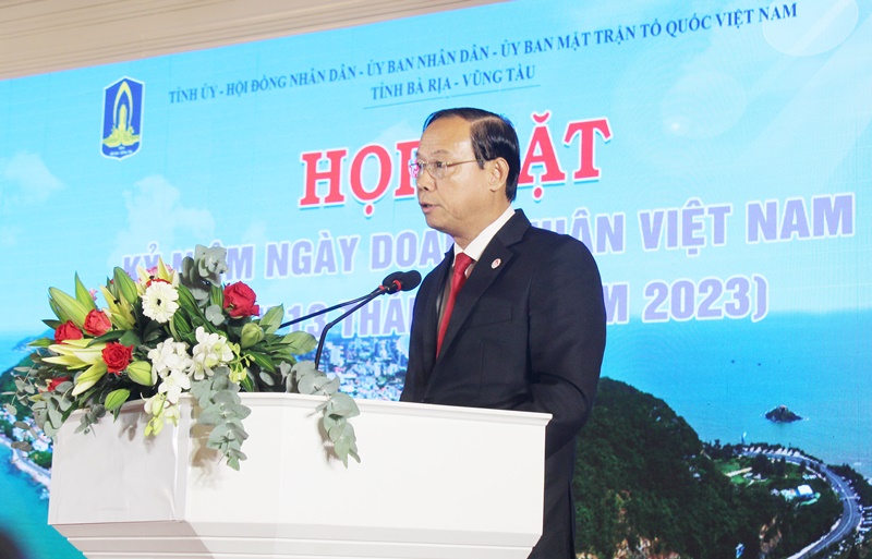 Ông Nguyễn Văn Thọ, Chủ tịch UBND tỉnh Bà Rịa – Vũng Tàu phát biểu tại buổi họp mặt