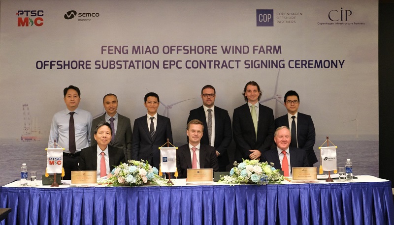 CIP ký hợp đồng với liên danh PTSC M&C và Semco Maritime về việc cung cấp trạm biến áp ngoài khơi cho dự án ĐGNK Fengmiao vào tháng 10/2023