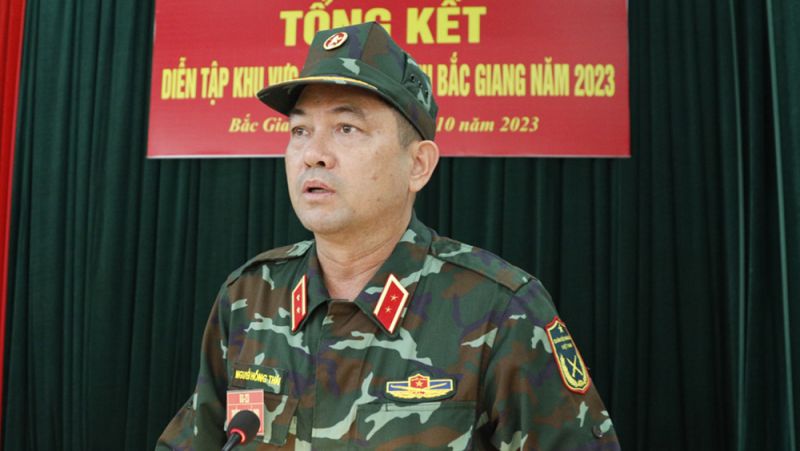 Trung tướng Nguyễn Hồng Thái phát biểu tại hội nghị.