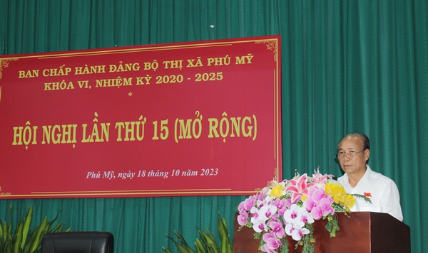 Ông Nguyễn Văn Việt, Bí thư Thị ủy Phú Mỹ kết luận hội nghị