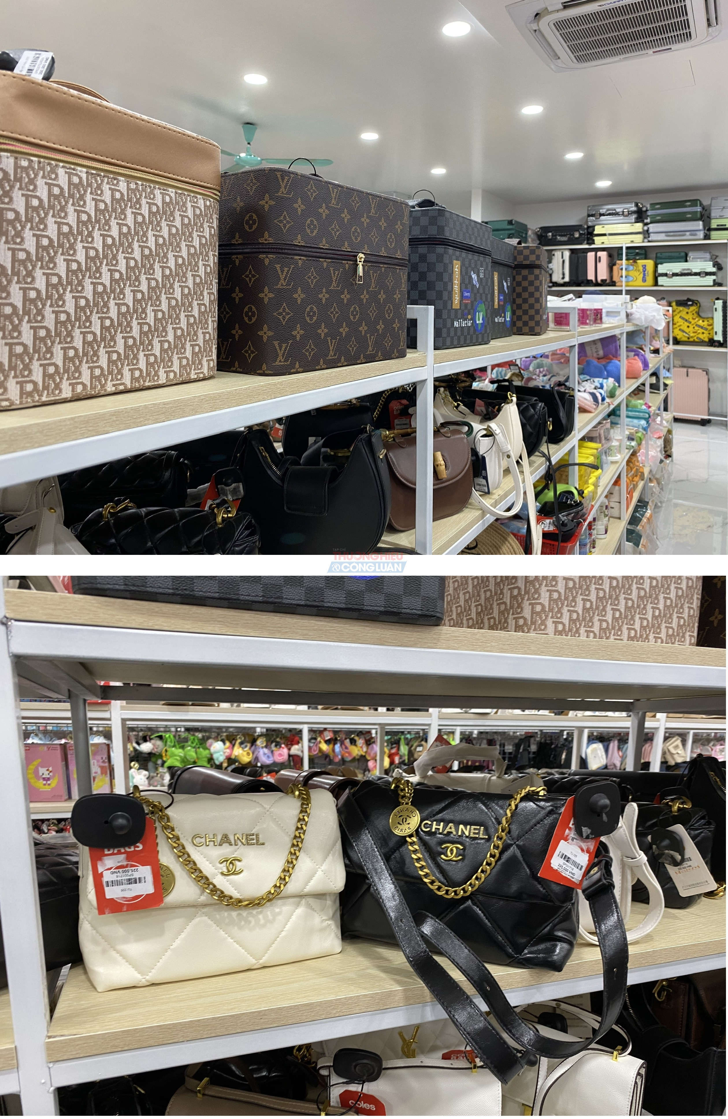 Những chiếc t&uacute;i mang nh&atilde;n hiệu nổi tiếng thế giới như thế n&agrave;y gi&aacute; cũng chỉ v&agrave;i trăm ng&agrave;n đồng một chiếc