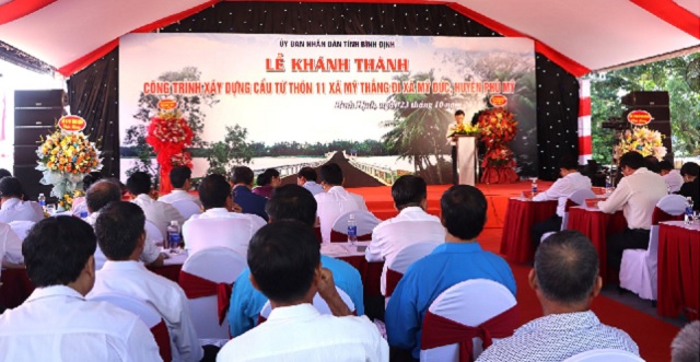 Quang cảnh Lễ kh&aacute;nh th&agrave;nh C&ocirc;ng tr&igrave;nh X&acirc;y dựng cầu Tr&agrave; Ổ. Ảnh: Tr. Thuỳ