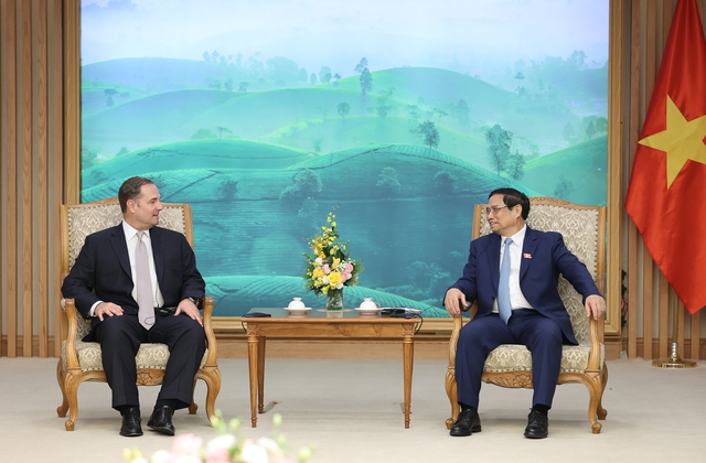 Thủ tướng Phạm Minh Chính đã tiếp ông Anthony Capuano, Chủ tịch, Giám đốc điều hành Tập đoàn Marriott (Hoa Kỳ). Ảnh: Thông tin Chính phủ.