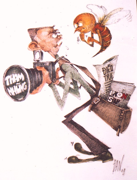 Tác phẩm châm biếm của họa sĩ Hoàng Đặng Tác phẩm châm biếm của họa sĩ Hoàng Đặng