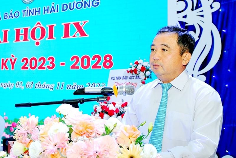 Ông Trần Đức Thắng, Bí thư Tỉnh ủy Hải Dương phát biểu tại Đại hội