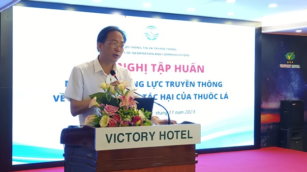 Ông Hồ Hồng Hải - Phó Vụ trưởng Vụ Pháp chế (Bộ TT&TT) phát biểu khai mạc tập huấn