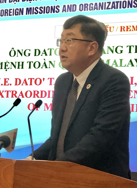 Ông Dato' Tan Yang Thai, Đại sứ Malaysia tại Việt Nam phát biểu.