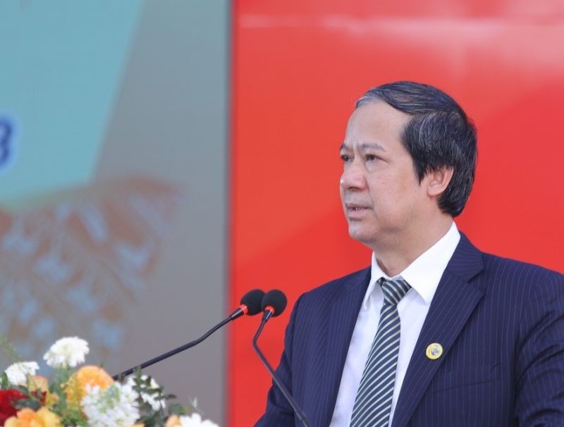 Bộ trưởng Bộ Giáo dục và Đào tạo Nguyễn Kim Sơn phát biểu tại buổi lễ.