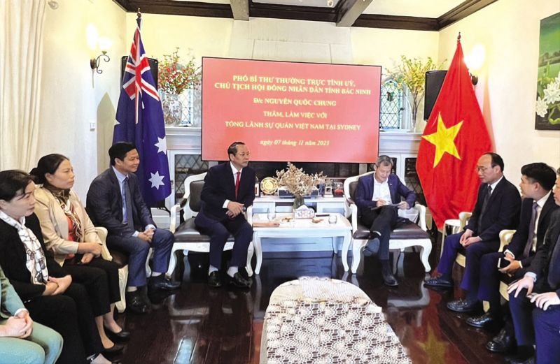 Đoàn công tác tỉnh Bắc Ninh làm việc với Tổng sự quán Việt Nam tại Sydney.