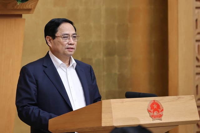 Thủ tướng Phạm Minh Chínhphát biểu kết luận Phiên họp Chính phủ chuyên đề về xây dựng pháp luật tháng 11/2023 - Ảnh: VGP/Nhật Bắc