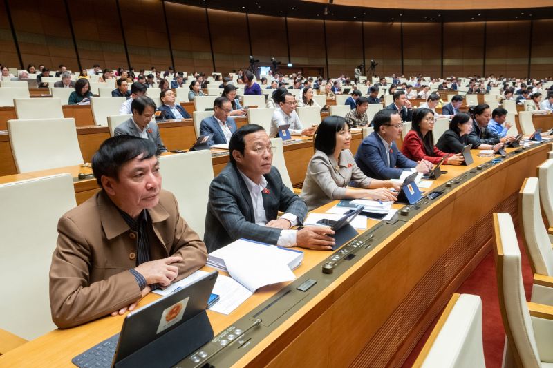 Các đại biểu Quốc hội tại phiên thảo luận ngày 21/11. Ảnh quochoi.vn.