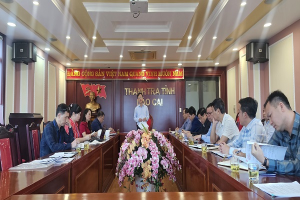 Chánh Thanh tra tỉnh - Nguyễn Thành Sinh phát biểu tại Hội nghị bốc thăm xác định người được xác minh tài sản theo quy định.