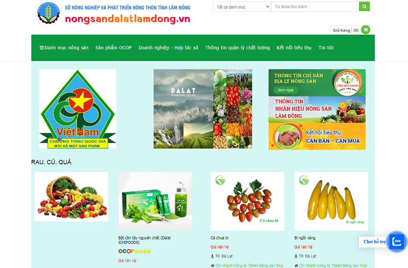 Trang thông tin thương mại điện tử nongsandalatlamdong.vn giới thiệu, quảng bá tiêu thụ các sản phẩm OCOP đã được chứng nhận trên địa bàn tỉnh Lâm Đồng