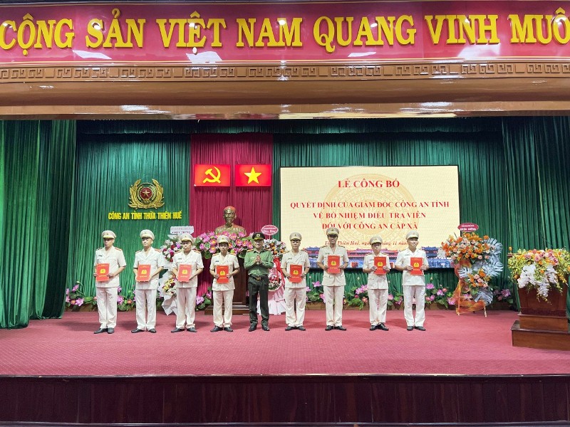 Công an tỉnh Thừa Thiên Huế bổ nhiệm cán bộ điều tra viên cấp xã