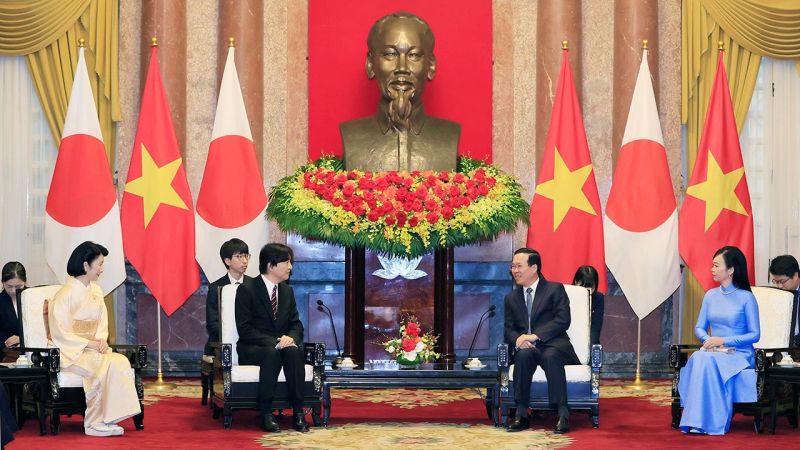 Chủ tịch nước Võ Văn Thưởng và Phu nhân tiếp Hoàng Thái tử Nhật Bản và Công nương thăm Việt Nam tháng 9/2023. (Nguồn: TTXVN)