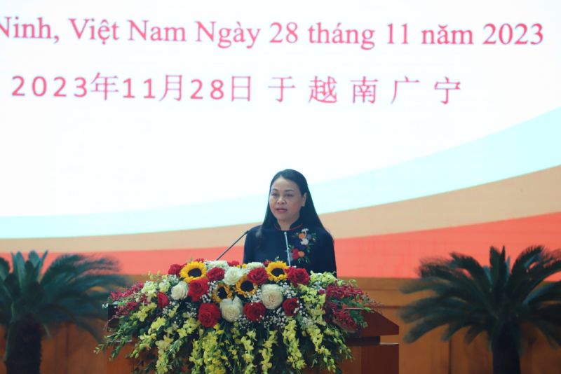 Đồng chí Nguyễn Thị Thu Hà, Ủy viên Trung ương Đảng, Phó Chủ tịch - Tổng Thư ký Uỷ ban Trung ương MTTQ Việt Nam, phát biểu khai mạc.