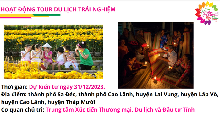 Ra mắt 04 tour du lịch mới dịp Festival Hoa – Kiểng Sa Đéc